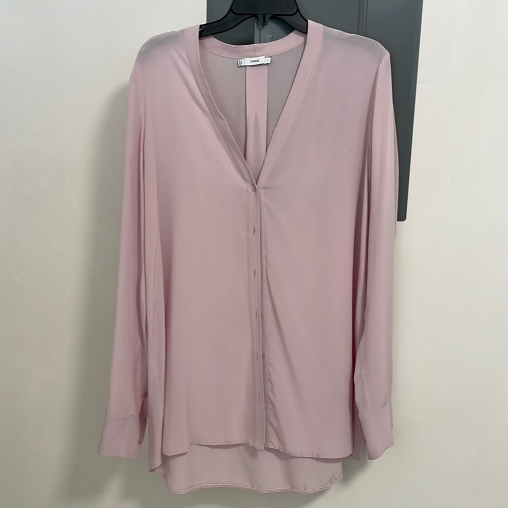 Vince Long Silk Blouse
